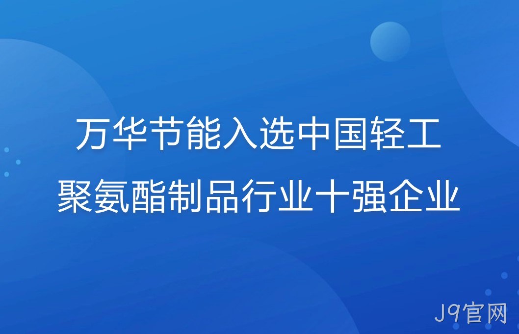 J9官网入选中国轻工聚氨酯制品行业十强企业！